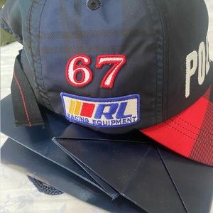 Ralph Lauren Racing-Patch Plaid Long-Bill Cap